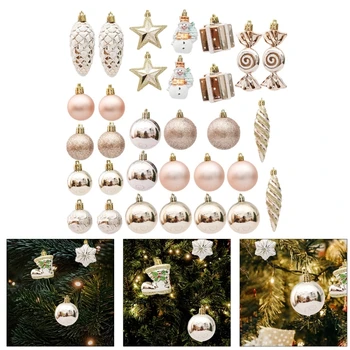 1 Cutie De Versatil Pomul De Crăciun Decor Set Incasabilă Bile Agățat Ornamente Cadou De Anul Nou De Partid Decorative De Aprovizionare DropShipping