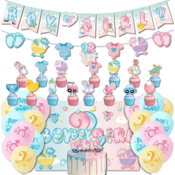 1 Set Gen Dezvăluie Decoratiuni Set De 12 Inch Balon Latex Baby Shower Băiat Sau Fată Consumabile Partid Kit Foto Elemente De Recuzită