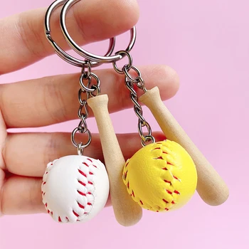 1 buc Baseball Breloc Mini Bâtă de Lemn Minge inel de Chei Pentru Echipa de Baseball Sport Concurenței Suveniruri Fanii de Colectare Cheie Inel Cadou