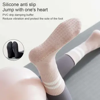 1 pereche de Șosete Yoga Femei din Bumbac Cravată-vopsite Silicon Non-alunecare Grip Prosop Ciorap Low-glezna Pilates R0M2