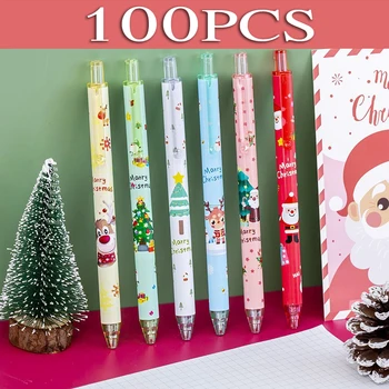 100BUC Crăciun Pixuri cu Gel om de Zăpadă Moș 0,5 mm Papetărie Semnătura Pen Cadouri pentru Copii Rechizite de Birou