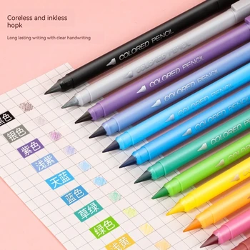 12 Creion de Culoare Set Veșnică Nelimitat Creion pentru Copii Infinity Creion Schiță, Pictură Papetărie Kawaii Creioane de Colorat, Creioane