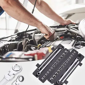 15BUC Reglabilă cu Clichet Kit Crom Vanadiu din Oțel Cheie dinamometrică Socket Set Pentru Reparații Auto Scule de Mână