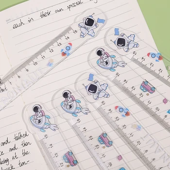 15cm de Desene animate Drăguț Astronaut Riglă Multifuncțională Diy Desen Rigle pentru Copii, Elevi, Studenți Birou Rechizite Școlare