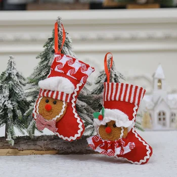 2 buc Decor Camera Bomboane Pungi de Cadouri Om turtă dulce Papusa Șosete Ciorapi de Crăciun Decoratiuni pentru Casa Ornamente