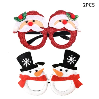 2 buc Ochelari de Crăciun om de Zăpadă Decor de Moda Creative Decorative, Sclipici Minunat Noutate a Propunerii Ochelari de Crăciun Costum Cosplay
