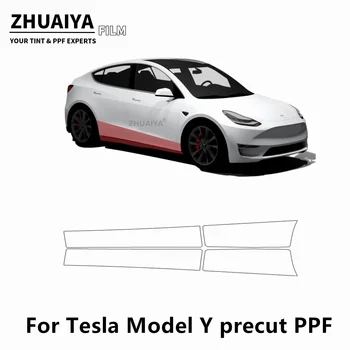 2020-2024 Pentru Tesla Model Y Panoului pragului PPF Vopsea de Protecție de Film 8mil caroserie film