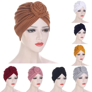 2021 Doamnelor Turban Monofazate Top De Culoare Nod Văl De Primavara Toamna Femei Headwrap Mare De Flori India Pălărie Hijabs Capac Accesorii