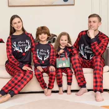 2023 Xmas Familie Pijamale Pijamale Carouri Cerb De Crăciun Pijama Set Pentru Adulți Femei Bărbați Baby Boy Fata De Pijamale Ține De Cald Homewear