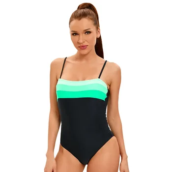 2024-O bucată de costume de Baie pentru Femei,Contrastul de Culoare Mozaic Sport Bikini,Suspensor Leakback Subțire de Plajă, îmbrăcăminte de Vară Monikini Y16