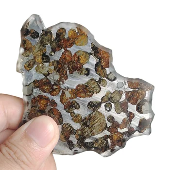 37.2 g Seymchan Pallasite de Măsline Meteorit Felii Naturale Meteorit Material Felii de Colectare -QA238