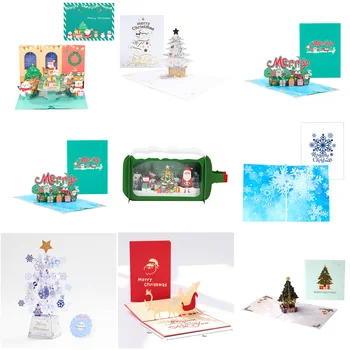 3D Pop-up de Craciun Set de Carte,Stralucitoare Carduri Cu Diferite Modele-Pomul de Crăciun,Moș Crăciun,Reni,Fulgi de zăpadă,om de Zăpadă,Și Mai mult