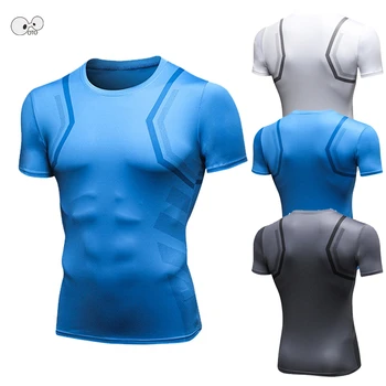 3D Printed Short Sleeve Mens Uscat se Potrivesc Rashguard Tricouri MMA Fitness Compresie Funcționare Topuri Respirabil Crossfit Sală de Sport