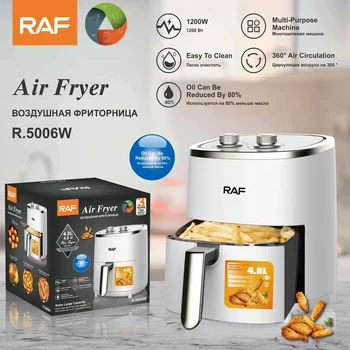 4.8 L Compact Air Fryer - Circulație de Aer Cald, Temperatura Reglabila Pana La 200°C, 60 Minute Timer, 1000W, aparatele de Aer se Prăjește Cuptor