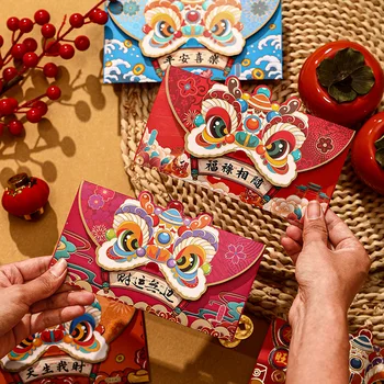 4BUC Chineză Hongbao Anul Nou Chinezesc Rosu Buzunar Dragon An Festivalul de Primăvară Plicuri Roșu de Anul Nou Livrările Tradiționale de Vacanță