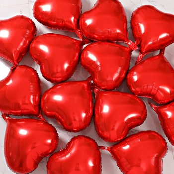 5/10buc 18Inch Dragoste Film de Aluminiu Baloane în Formă de Inimă Petrecere Copil de Dus de Nunta Ziua Îndrăgostiților Decor Heliu Balon de Folie