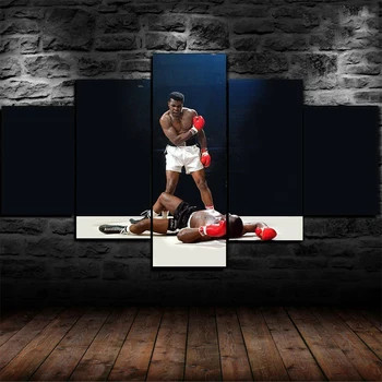 5 Buc Muhammad Ali Box KO Tablouri Modulare HD Imprimare Postere Canvas Wall Art Imaginile Pentru Camera de zi Dormitor Decor Acasă