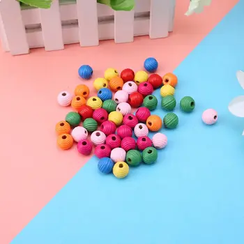 50 Conta Pasăre Mesteca Jucărie Accesorii Din Lemn Natural Margele Colorate Șirag De Mărgele De Lemn