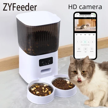 5L Pet Feeder cu aparatul de Fotografiat Automate Cat Alimentator Inteligent Câine Distribuitor produse Alimentare WiFi Sincronizare Cantitative din Oțel Inoxidabil Castron de Alimentare