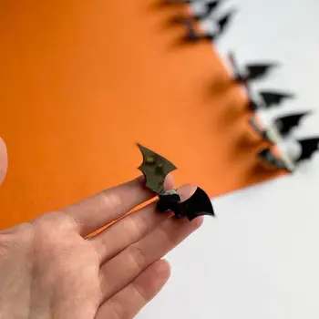 6pcs 3D DIY Acrilice Bat Creative Realist Distractiv Halloween Cake Decor Negru Acrilic Bat Tort Joben Halloween