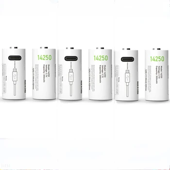 6pcs/lot 3.7 V 300mAh 14250 baterie litiu reîncărcabilă USB reîncărcabilă PLC dispozitiv de încărcare a bateriei prin tip-c prin cablu de tarifare