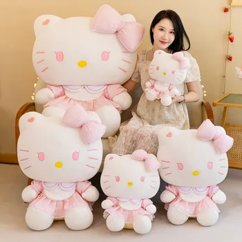 70cmBig Dimensiune Kawaii Sanrio Lolita Păpușă Hello Kitty Jucarie de Plus Tifon Papusa de Carpa Fete Animație de Desene animate Plushies Animal de Pluș Cadou
