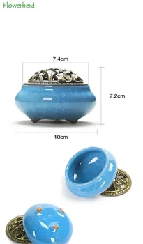 A Spart Capacul Cuptor Arzător De Gheață Buddha Ceramice De Epocă Transformat Tămâie De Uz Casnic Deodorante Pan Pline De Culoare Bronz