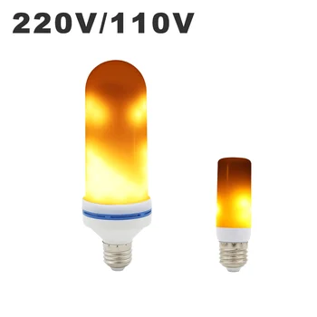 AC110V 220V E27 LED Flacăra Becului 2835SMD 3W 9W Pâlpâie timp de Emulare Flacără Lumini Decor Creativ Flicker Porumb Efect de Lampă de Foc
