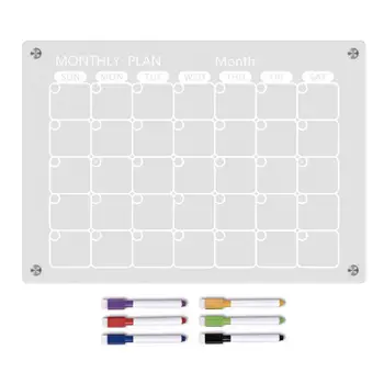 Acrilice Calendar Magnetic Whiteboard Magnetic cu 6 Markere Colorate Calendar Magnetic Whiteboard Acrilic Uscat-șterge Frigider