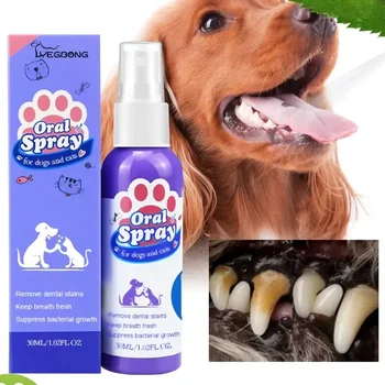 Animale de companie Dinți de Curățare Spray de Ingrijire Orala a Elimina Dinte Petele Menține Respirația Proaspătă pentru Pisici și Câini de Albire a Elimina respiratia urat mirositoare
