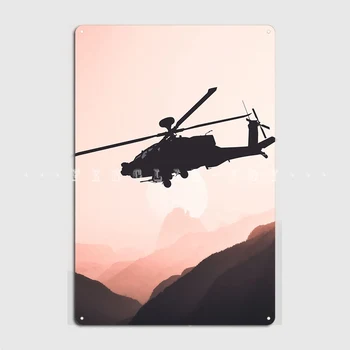 Apache Elicopter De Atac Poster Placa De Metal Cinema Camera De Zi De Decorare Bucătărie Plăci De Tablă Semn Postere