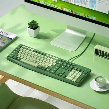Arc Tăcut Tastatură Și Mouse-Ul Cu Fir Set, Extern Laptop, Joc De Dactilografiere, Birou De Sex Feminin Tastatura Și Mouse-Ul La Modă Aspectul