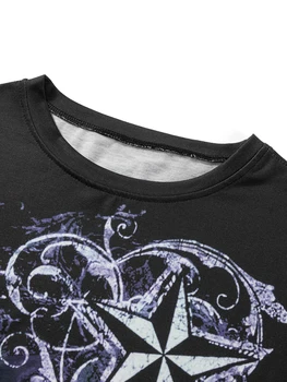 Basm Gotic Y2k Craniu Maneca Scurta Top Teen Fete Femei Vintage Grafic Culturilor Tee Shirt Estetice Grunge Haine
