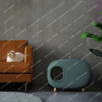 Cat De Toaletă Cutie Cu Nisip Splash-Dovada Deodorant Sertar Flip Toaletă Tava De Nisip Tava Consumabile