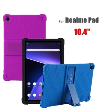 Caz de siliciu pentru Realme Pad 10.4 inch 2021 Tablet Suport Pliante Proteja Shell pentru Realme Pad Acoperă Cazuri