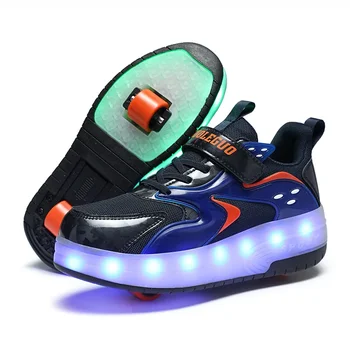 Copii Adidasi de Încărcare USB Copii Luminoase Pantofi de Skate Role Absorbție de Șoc Casual Skateboard Pantofi Fete Baieti Pantofi de Sport