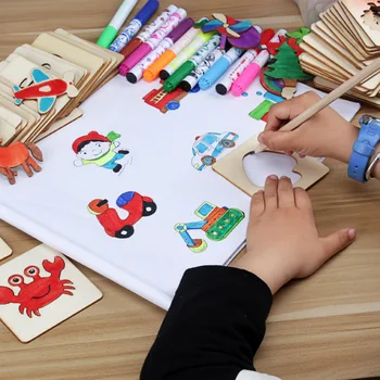 Copii Desen Desen Set Perie Instrumente Doodle Colorat Șablon De Mucegai, Animale De Trafic Forma Model