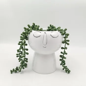 Creative Ceramică Vaze De Flori Uscate Acasa, Accesorii Decor Abstract Față Umană Vase De Masa Aranjament De Flori Container