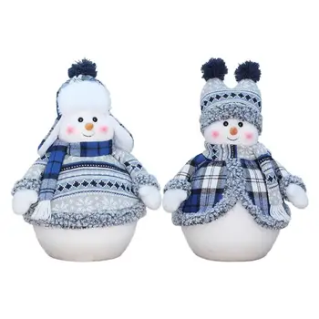Crăciun albastru tricotate spumă de zăpadă doll Tricotate Păpuși Masă Figurina om de Cadouri de Craciun Petrecere de Consumabile pentru Birouri Cameră
