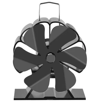 Căldură Alimentat Aragaz Fan Black Șemineu Log Arzător De Lemn Eco-Friendly Fan Liniștit Acasă De Căldură Eficient De Distribuție Cu Amănuntul