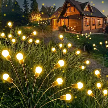 DUS Solar foc de Artificii Licurici de Lumină în aer liber, Decoratiuni de Gradina Peisaj Lumini Solare-Alimentat masina de Lămpi de Vacanță de Crăciun Lampa