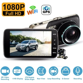 DVR auto cu WiFi Dash Cam Full HD 1080P Vedere din Spate a Vehiculului Camera Video Recorder Viziune de Noapte Auto Dashcam GPS Logger Accesorii Auto