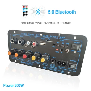 Digital Power Bord Amplificator 200W bluetooth-compatibil AMP USB Radio FM TF Player Audio Subwoofer pentru Masina Camion, RULOTA Camper