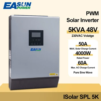 EASUN PUTERE Invertor Solar 5KVA 4000W Undă Sinusoidală Pură 220VAC Ieșire Invertor Solar Built-in PWM 48V 50A Controler de Încărcare Solară