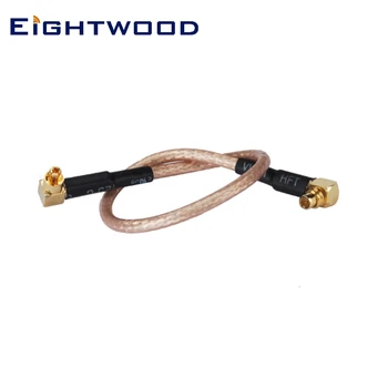 Eightwood 50cm Cablu Coaxial RF pentru MC-Card Plug Unghi Drept MMCX de sex Masculin Unghi Drept Coadă RG316 Cablu pentru Opțiunea Wireless