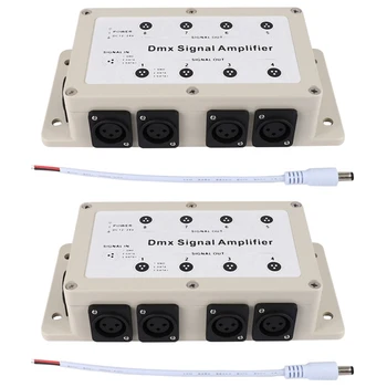 FIERBINTE! 2X Dc12-24V 8 Canale de Iesire Dmx Dmx512 Controler cu LED-uri Amplificator de Semnal Separator de Distribuitor Pentru Echipamente Acasă