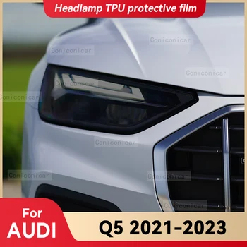 Far auto cu Tentă Anti-Zero Afumat Negru Capacul de Protecție de Film TPU Autocolante Pentru Audi Q5 2021-2023 Reparații Accesorii