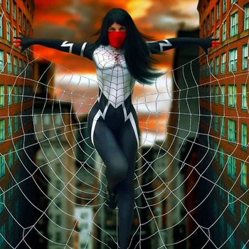 Femei uimitoare Cindy Luna de Mătase Spiderwoman Cosplay Costum de super-Erou Zentai Bodysuit Costum Costume Costum de Halloween pentru Fete