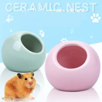 Forma Mingea De Hamster De Ceramică Cuib Critter Baie Casa Hamster Umbra Casă Cameră Mică, Consumabile Pentru Animale De Companie