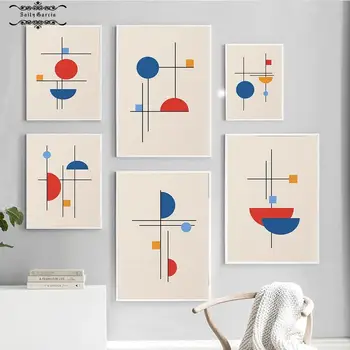 Geometrice colorate Linie de Desen de Poster Minimalist Panza Pictura de Artă Modernă de Imprimare Nordic Arta de Perete Imagini pentru Living Decorul Camerei